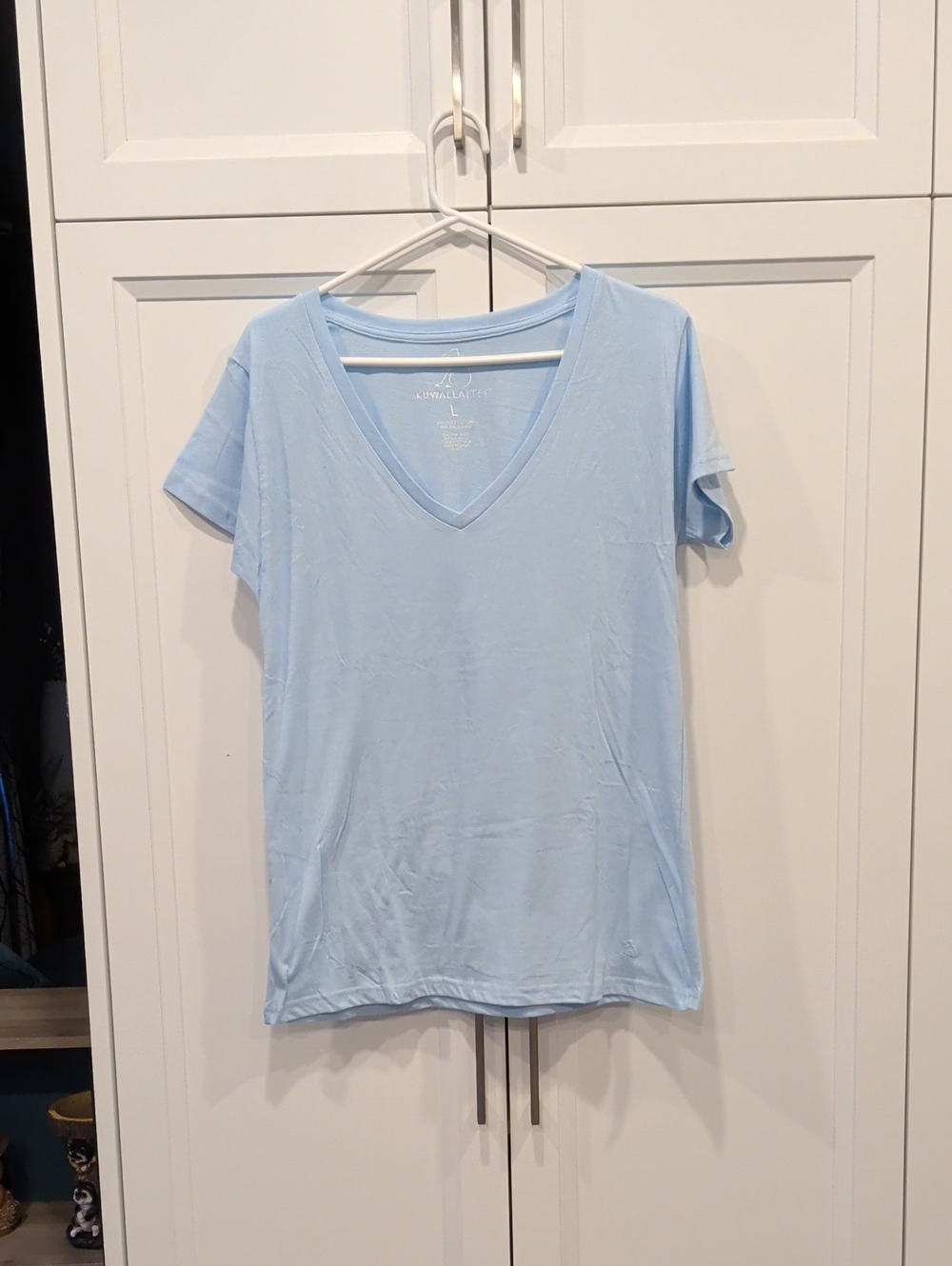 adidas Light Blue V-Neck Short Sleeve Tee
